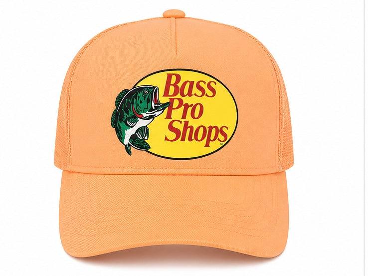 Bass Pro Shops Mesh Trucker Hat Snapback Adjustable Fishing Cap – Multiple Colors.