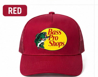 Bass Pro Shops Mesh Trucker Hat Snapback Adjustable Fishing Cap – Multiple Colors.