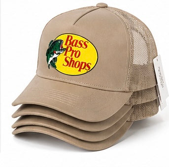 Bass Pro Shops Mesh Trucker Hat Snapback Adjustable Fishing Cap – Multiple Colors.