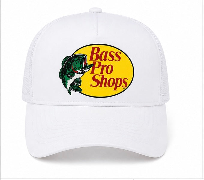 Bass Pro Shops Mesh Trucker Hat Snapback Adjustable Fishing Cap – Multiple Colors.