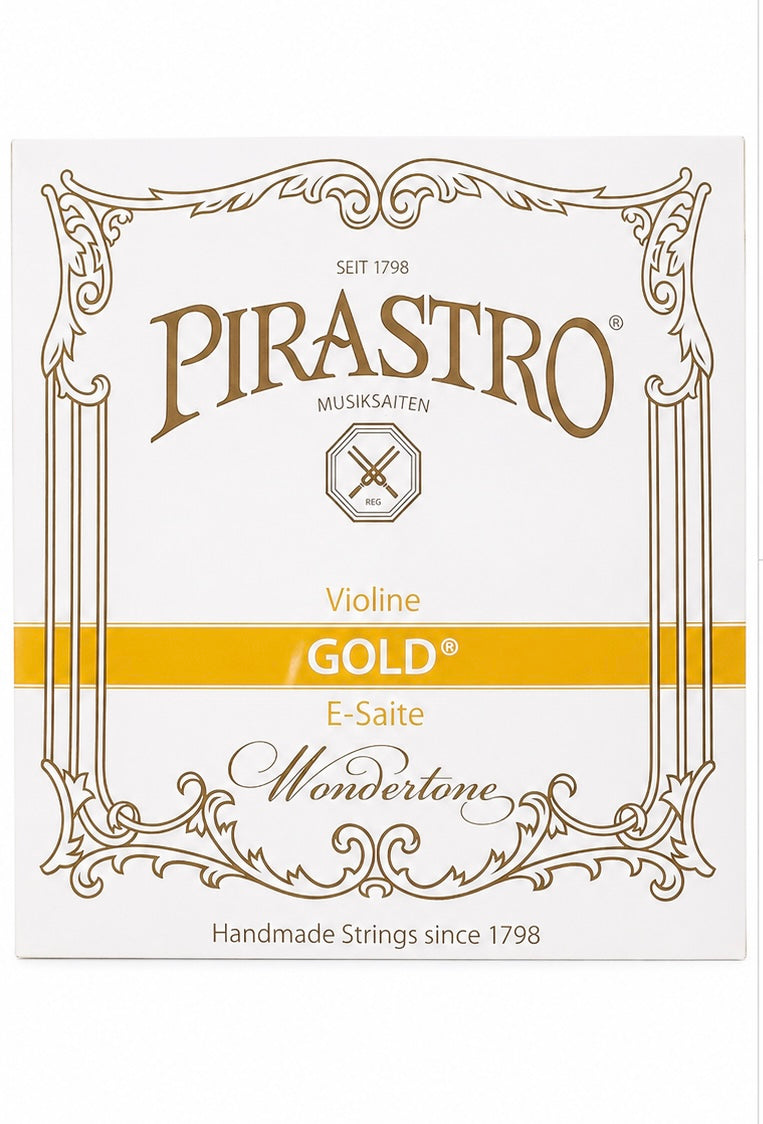 Pirastro Gold Violin E String – Wondertone – Loop End – Medium Gauge 0.26mm – Handmade in Germany