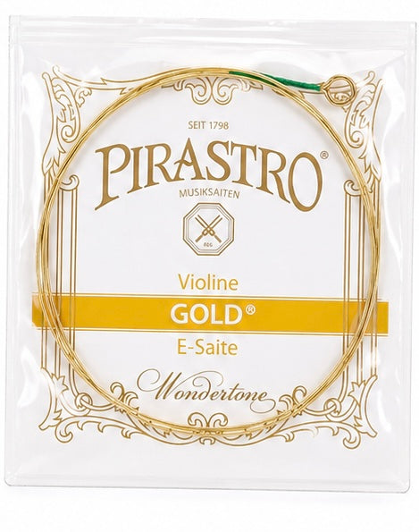 Pirastro Gold Violin E String – Wondertone – Loop End – Medium Gauge 0.26mm – Handmade in Germany