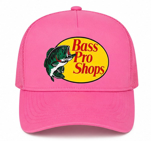 Bass Pro Shops Mesh Trucker Hat Snapback Adjustable Fishing Cap – Multiple Colors.