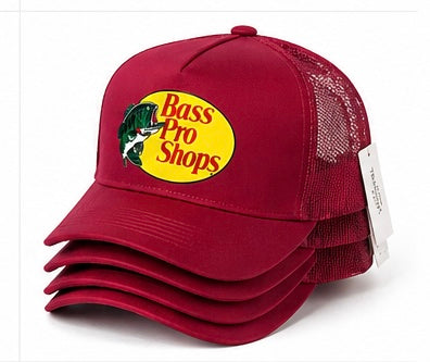 Bass Pro Shops Mesh Trucker Hat Snapback Adjustable Fishing Cap – Multiple Colors.