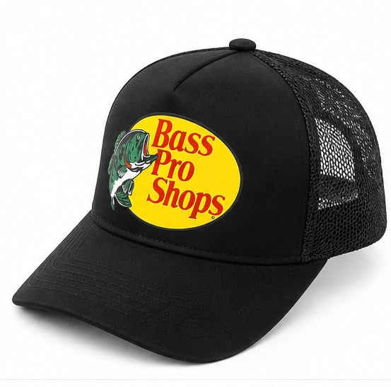 Bass Pro Shops Mesh Trucker Hat Snapback Adjustable Fishing Cap – Multiple Colors.